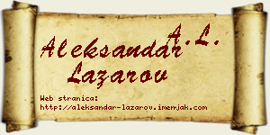 Aleksandar Lazarov vizit kartica